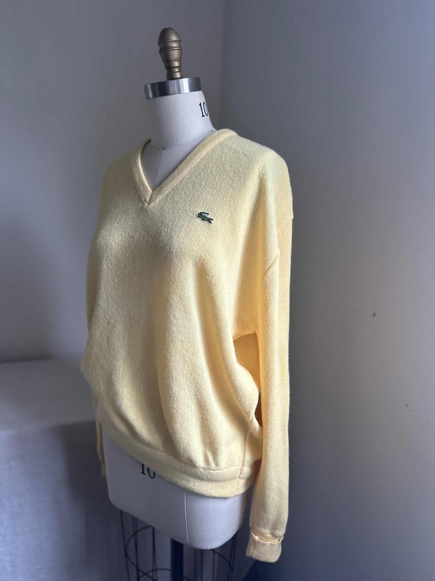 Izod Lacoste Yellow V-Neck Sweater