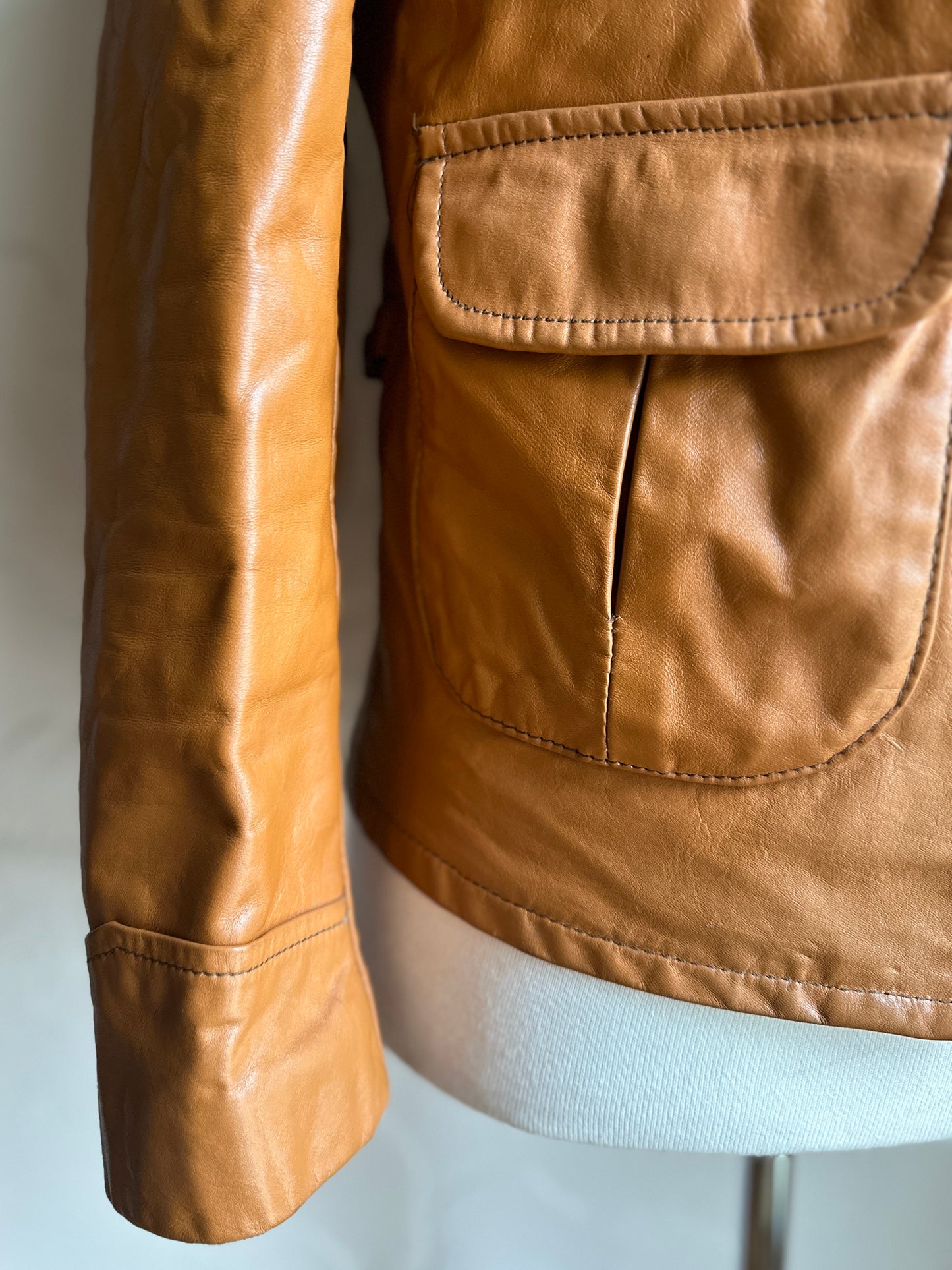 Sears "The Leather Shop" Men's Caramel Brown Leather Jacket