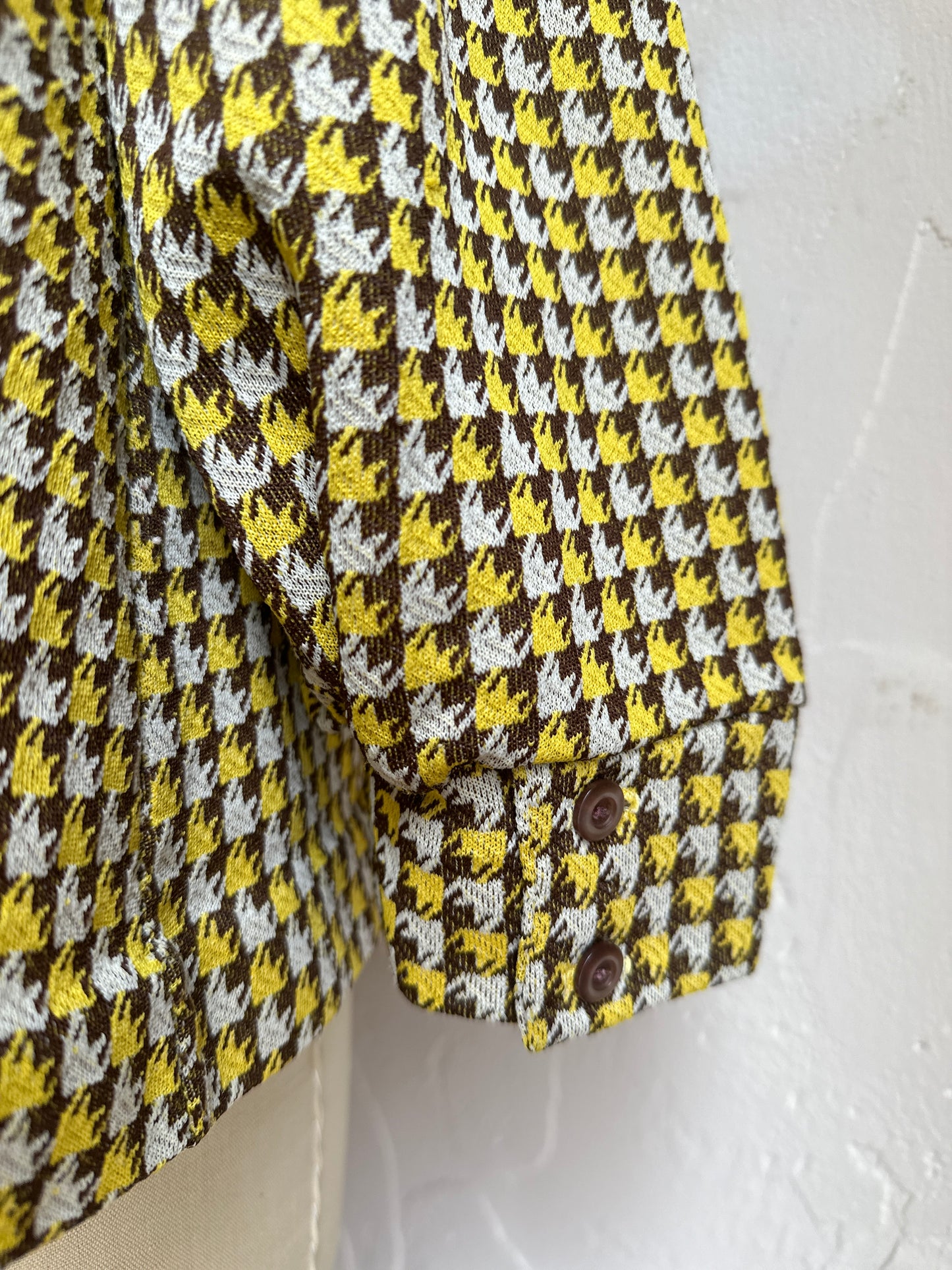 Lady Jane Colby Yellow Houndstooth Blouse