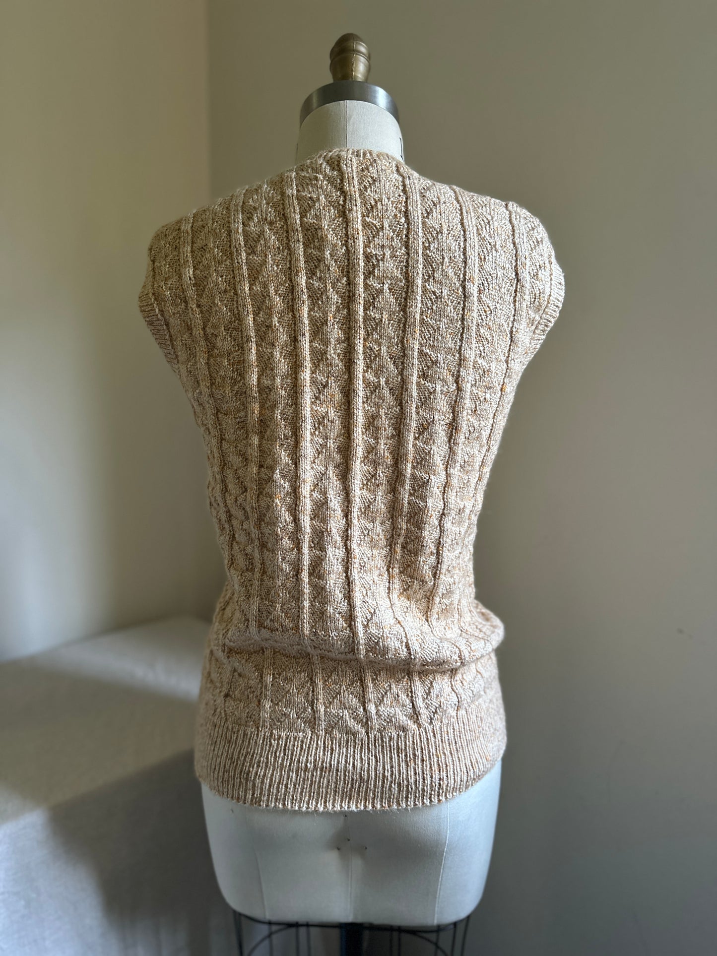 Caramel Colored V-Neck Sweater Vest