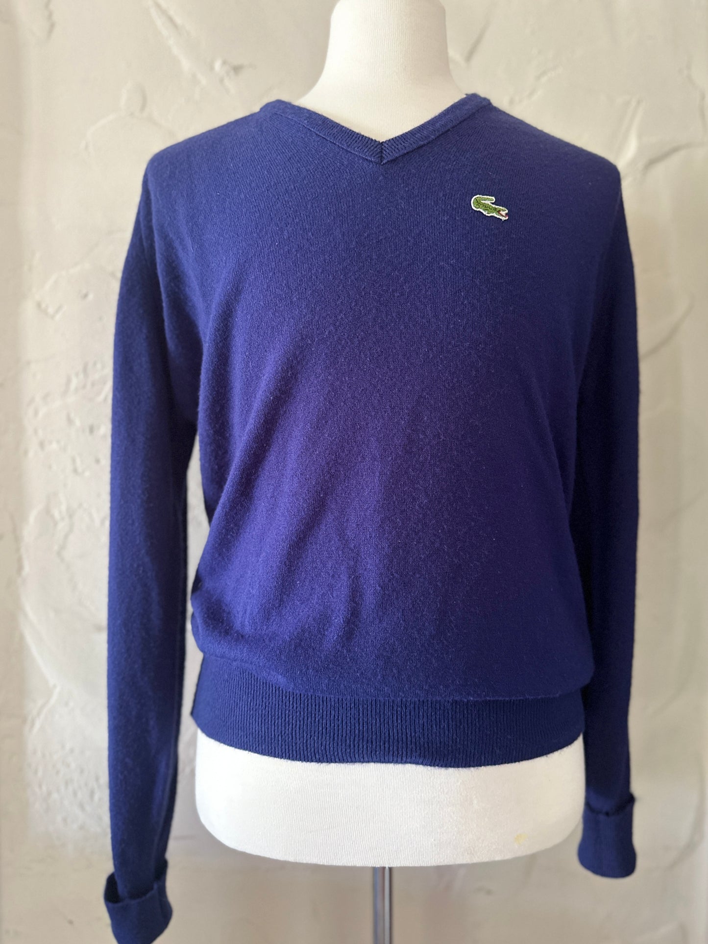Navy Izod Lacoste V-Neck Sweater