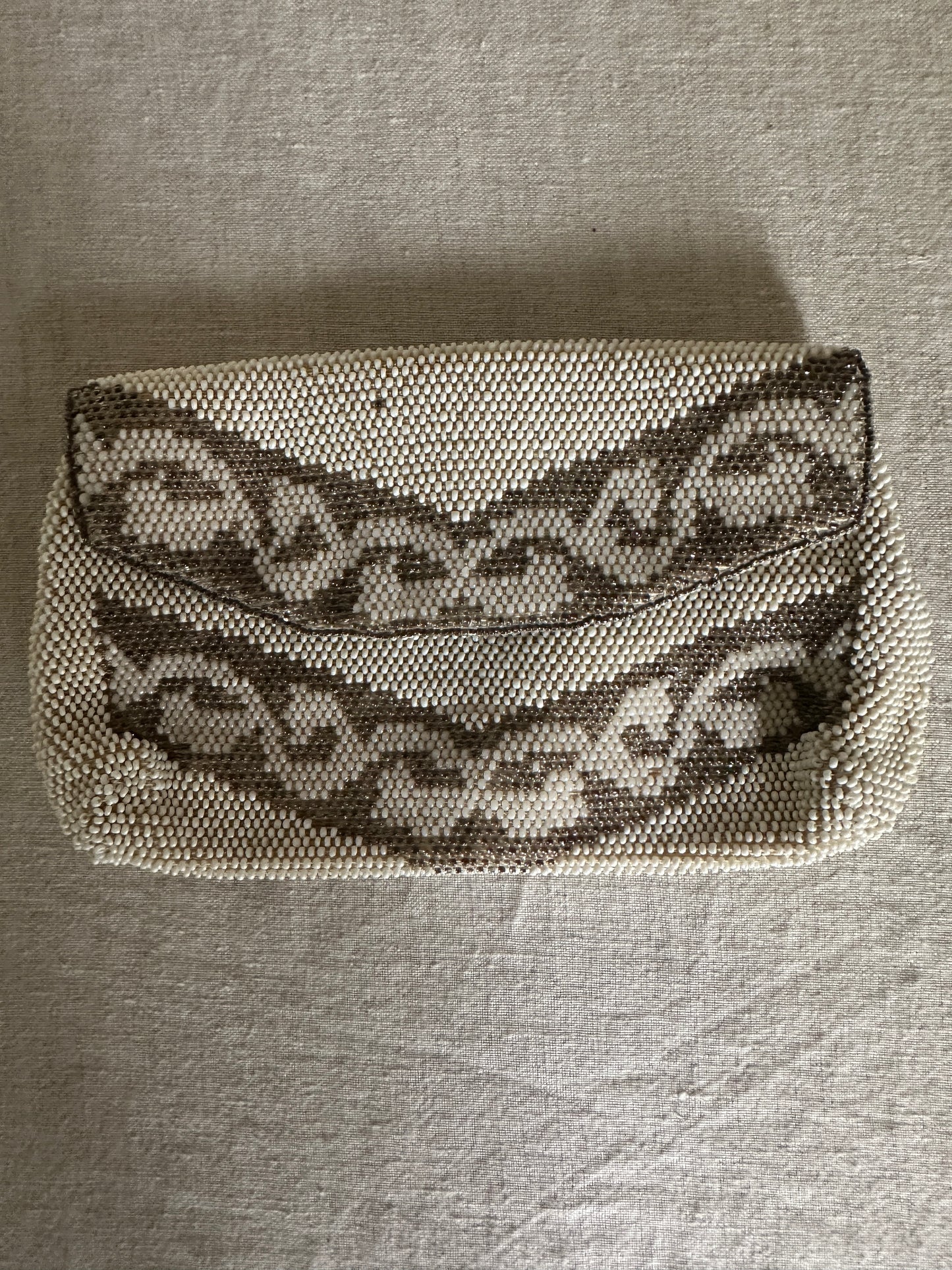 Cream Beaded Belt Bag