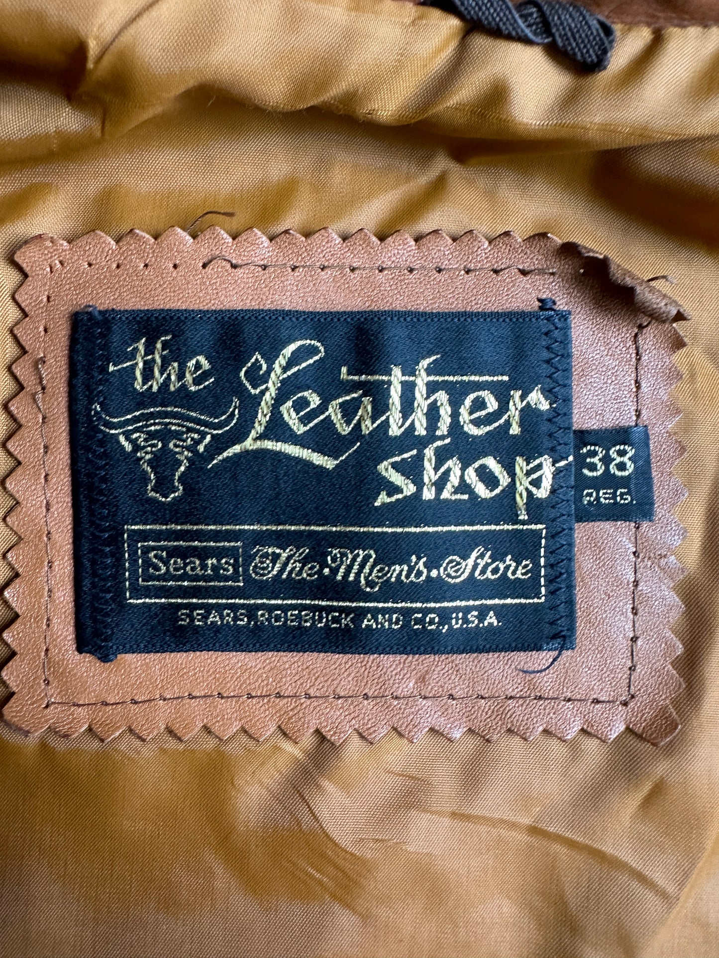Sears "The Leather Shop" Men's Caramel Brown Leather Jacket