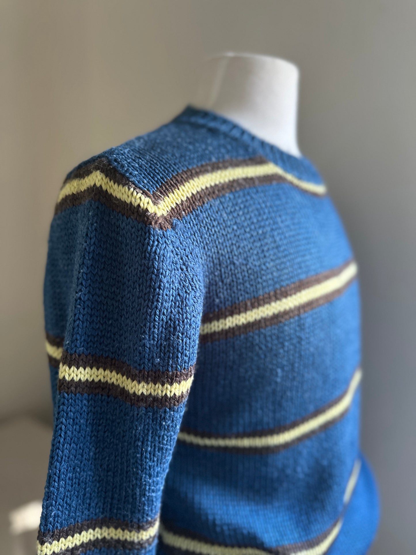 Dayton's Boundary Waters Blue and Yellow Striped Sweater