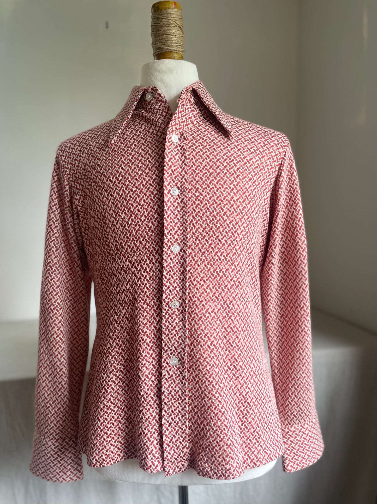 Patterned Knit Button-Up