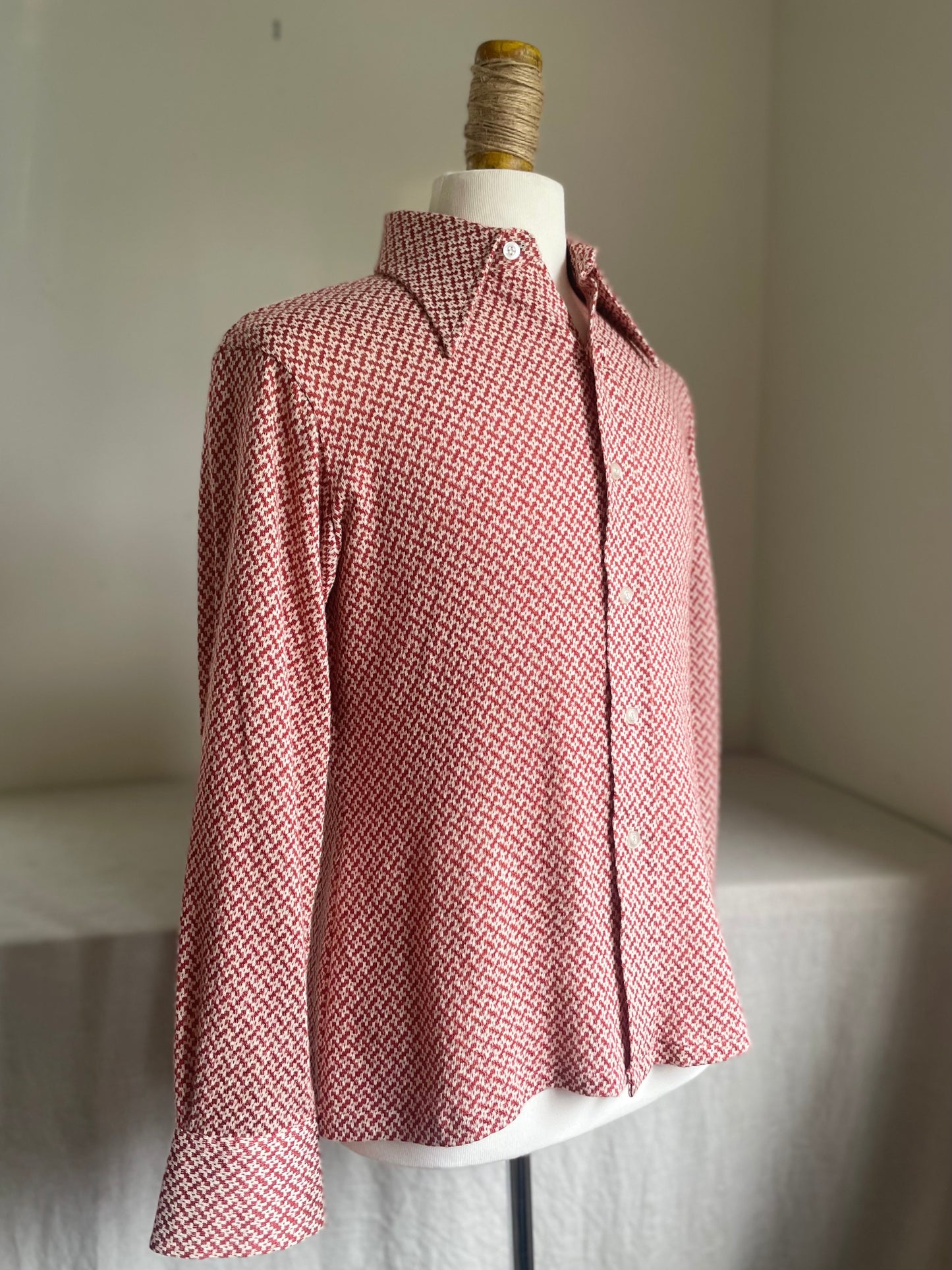 Patterned Knit Button-Up
