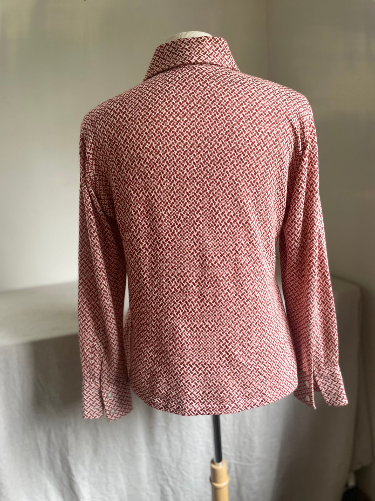 Patterned Knit Button-Up