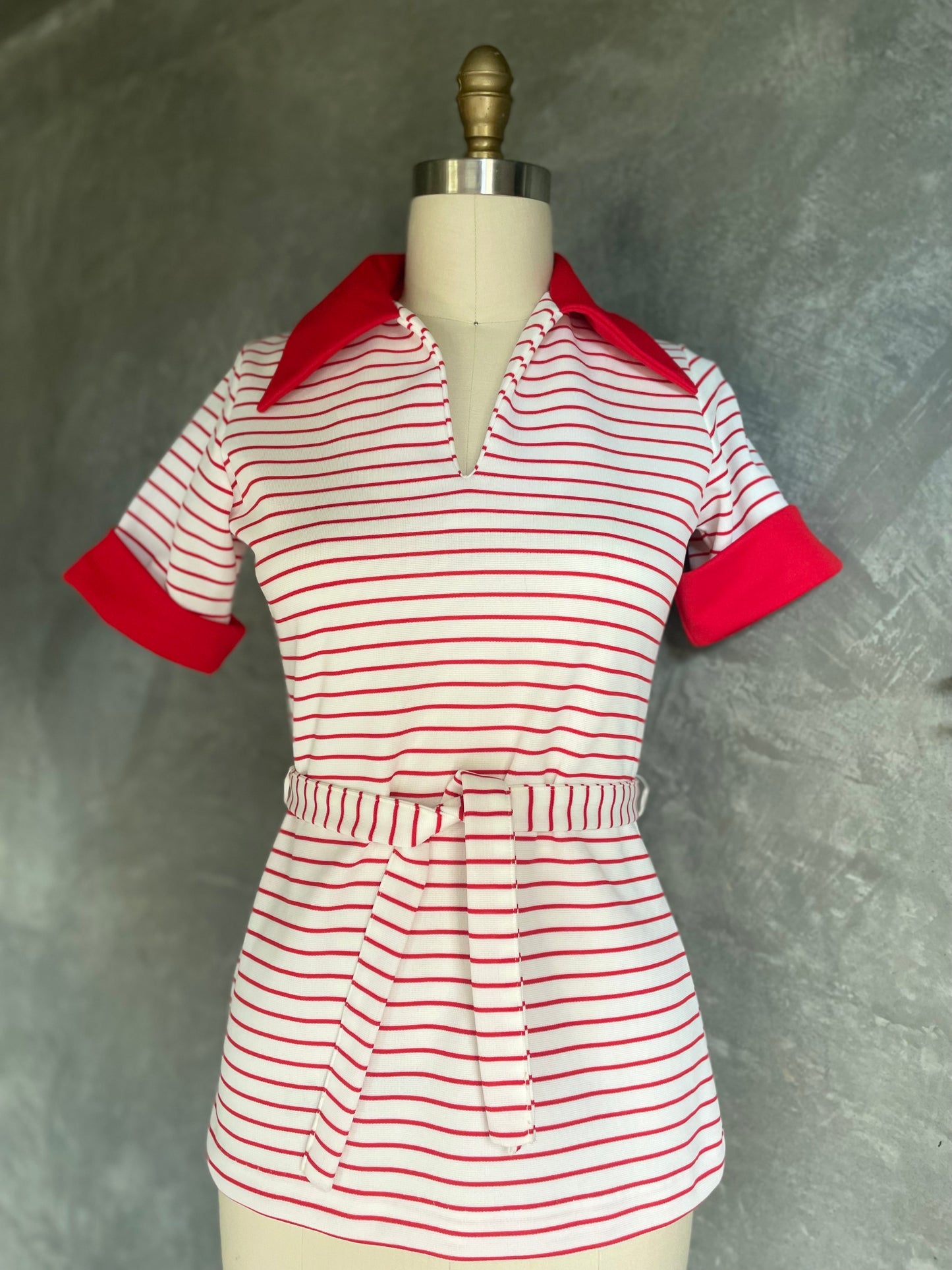 70s Striped Belted Tunic