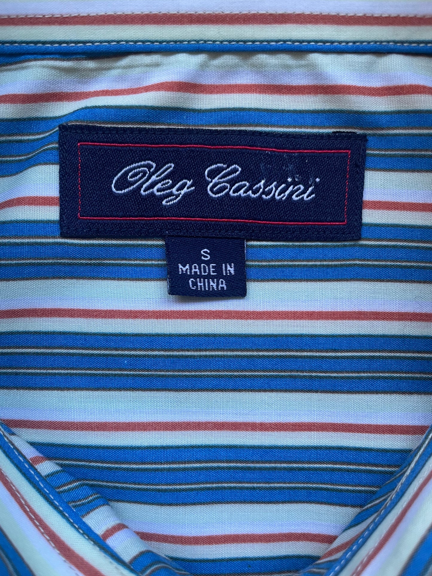 Oleg Cassini Silk Rayon Striped Dress Shirt