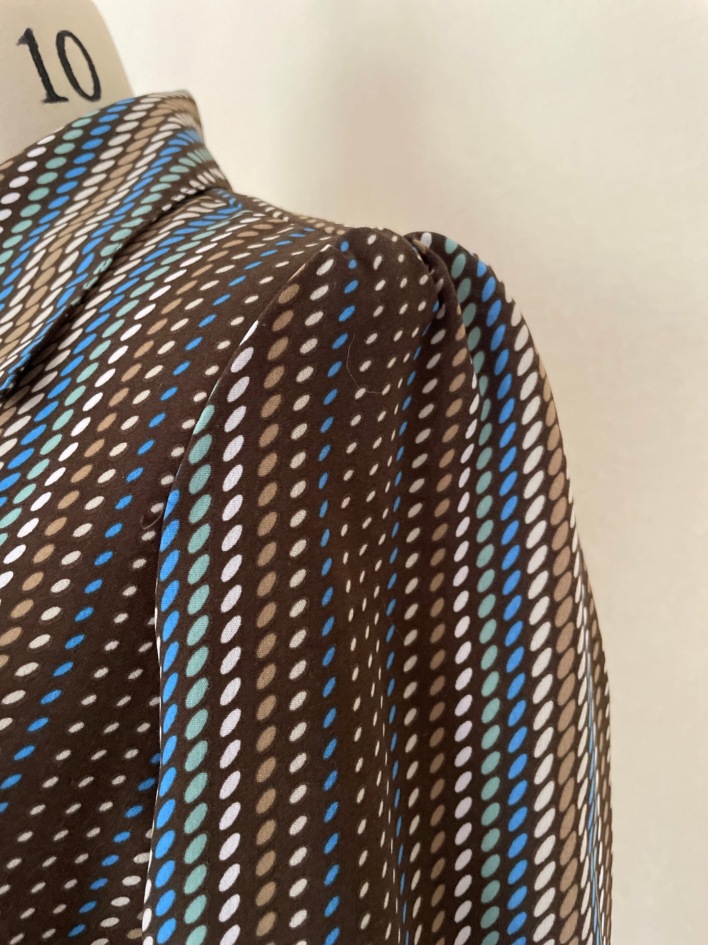 Brown Dot Retro Work Shirt