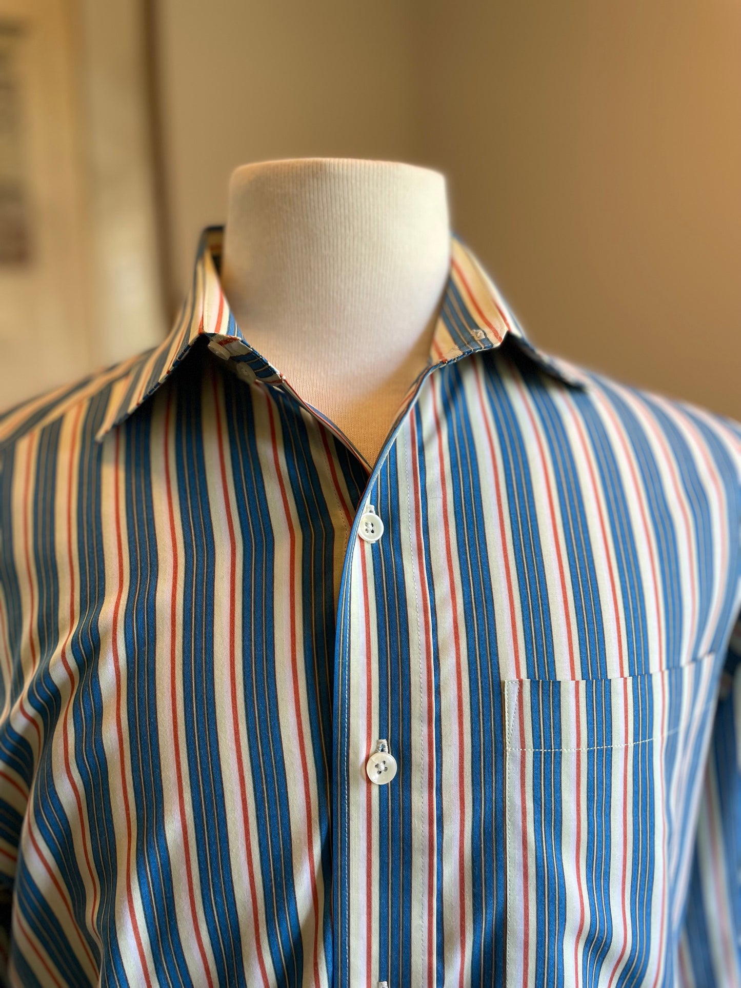 Oleg Cassini Silk Rayon Striped Dress Shirt