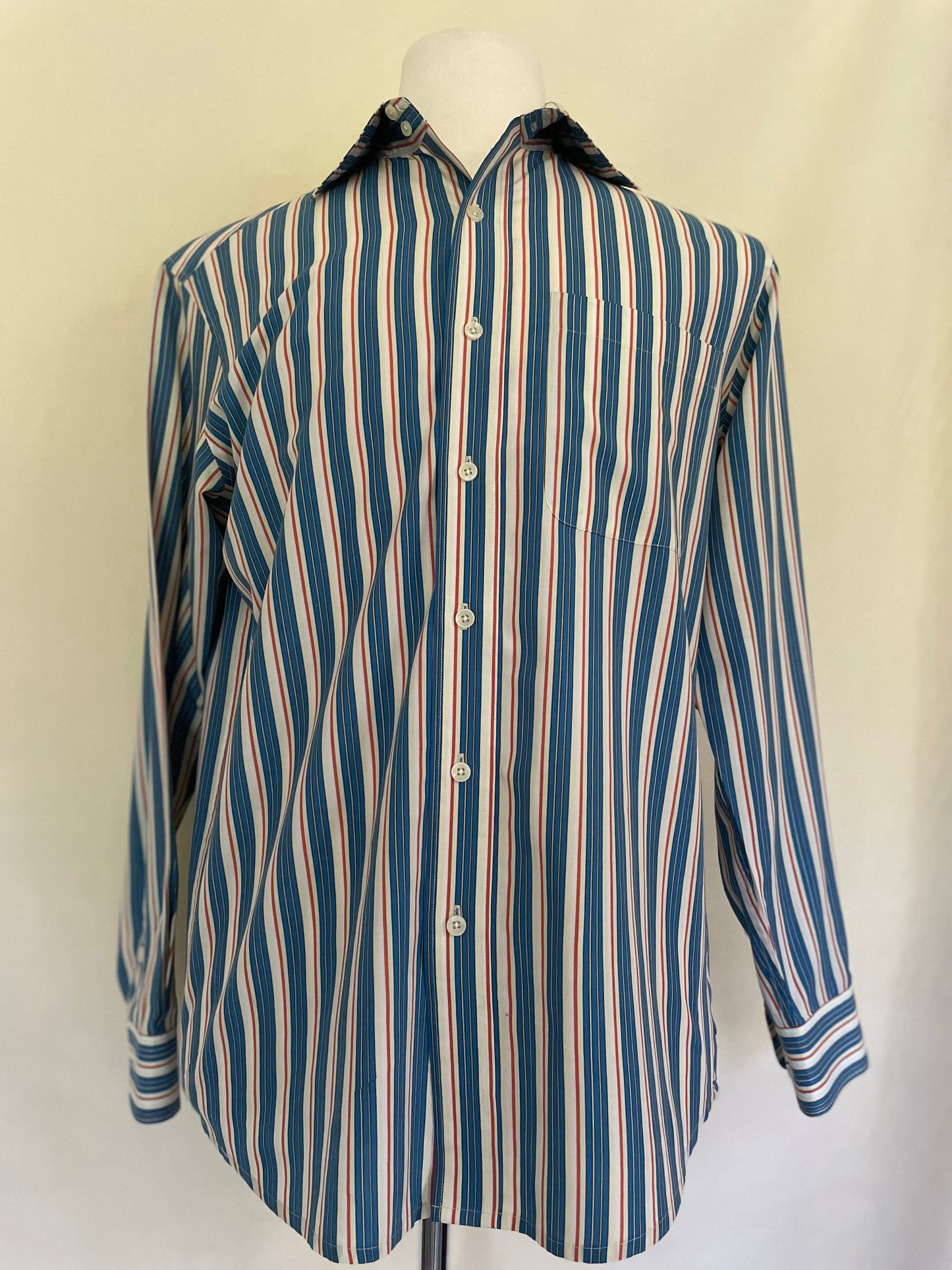 Oleg Cassini Silk Rayon Striped Dress Shirt