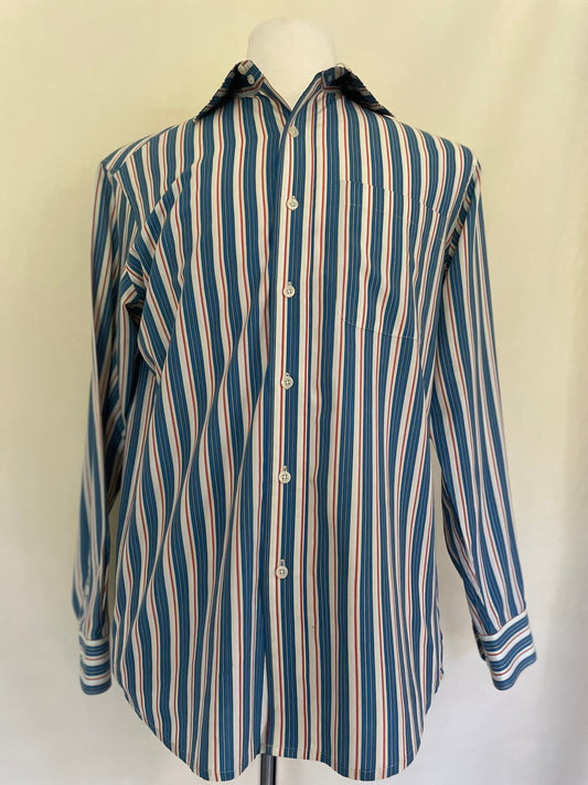 Oleg Cassini Silk Rayon Striped Dress Shirt
