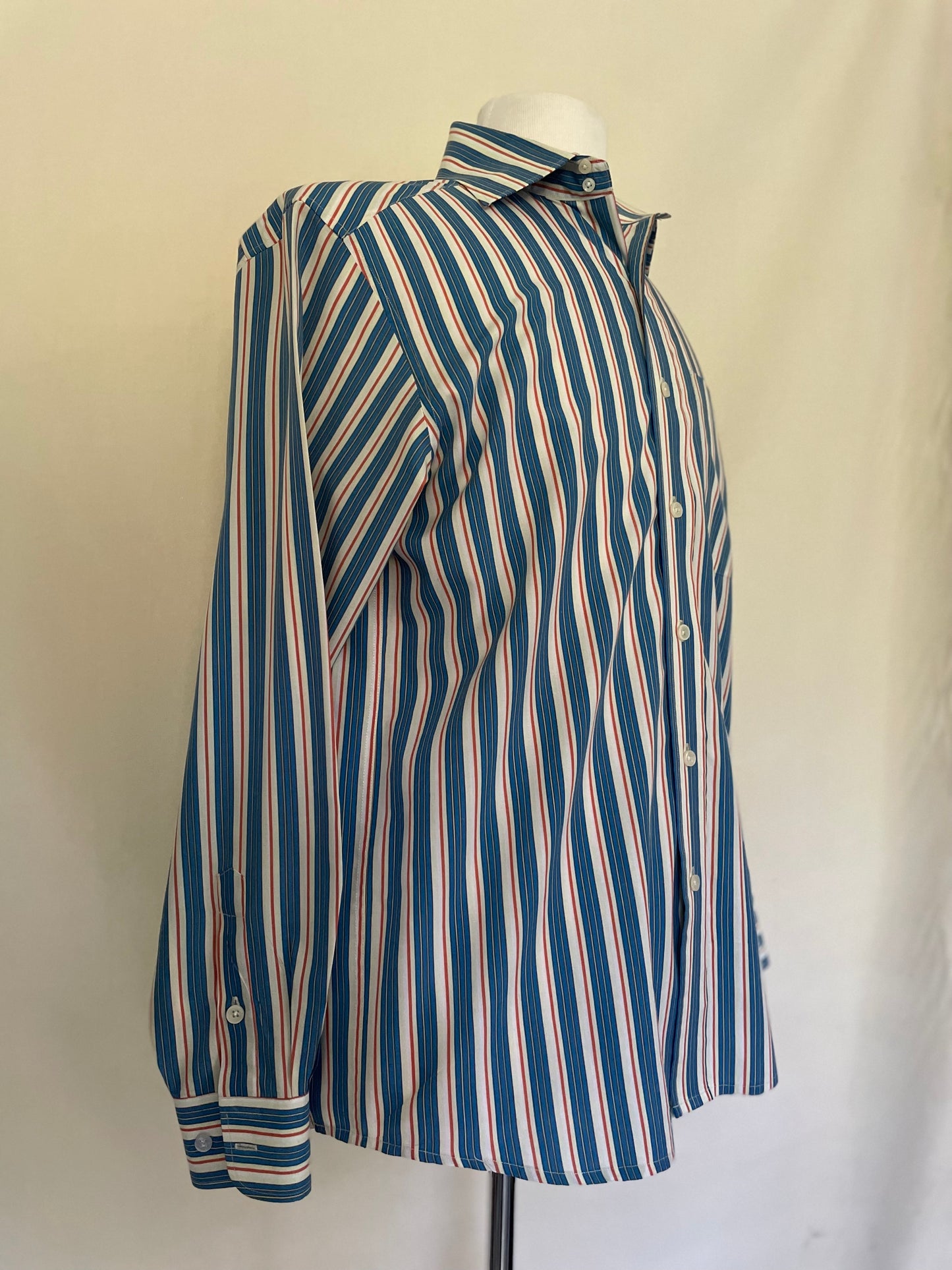 Oleg Cassini Silk Rayon Striped Dress Shirt