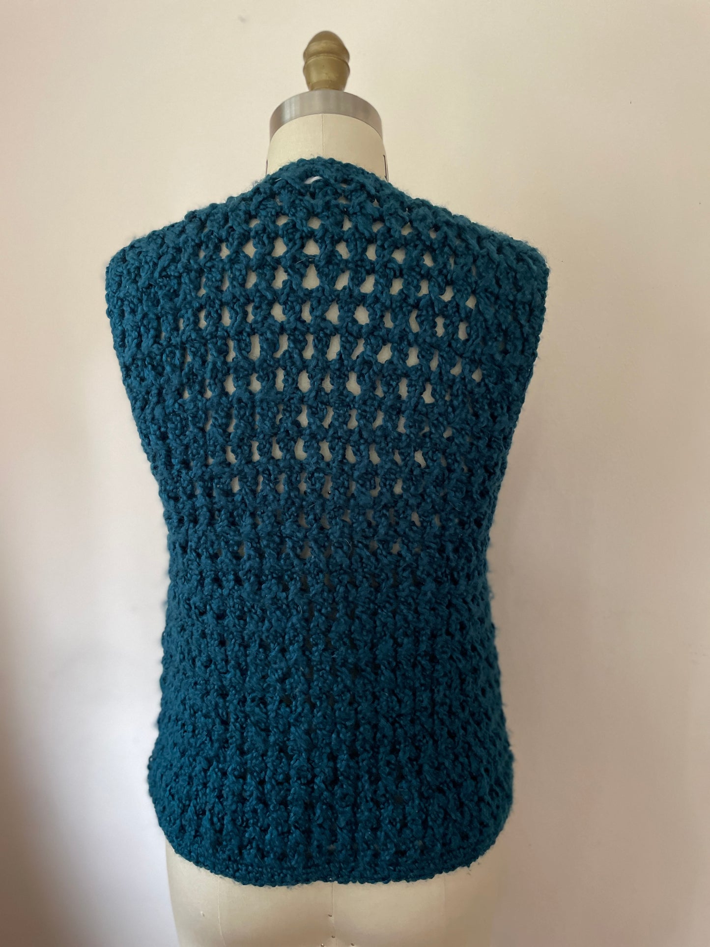 Teal Crochet Vest