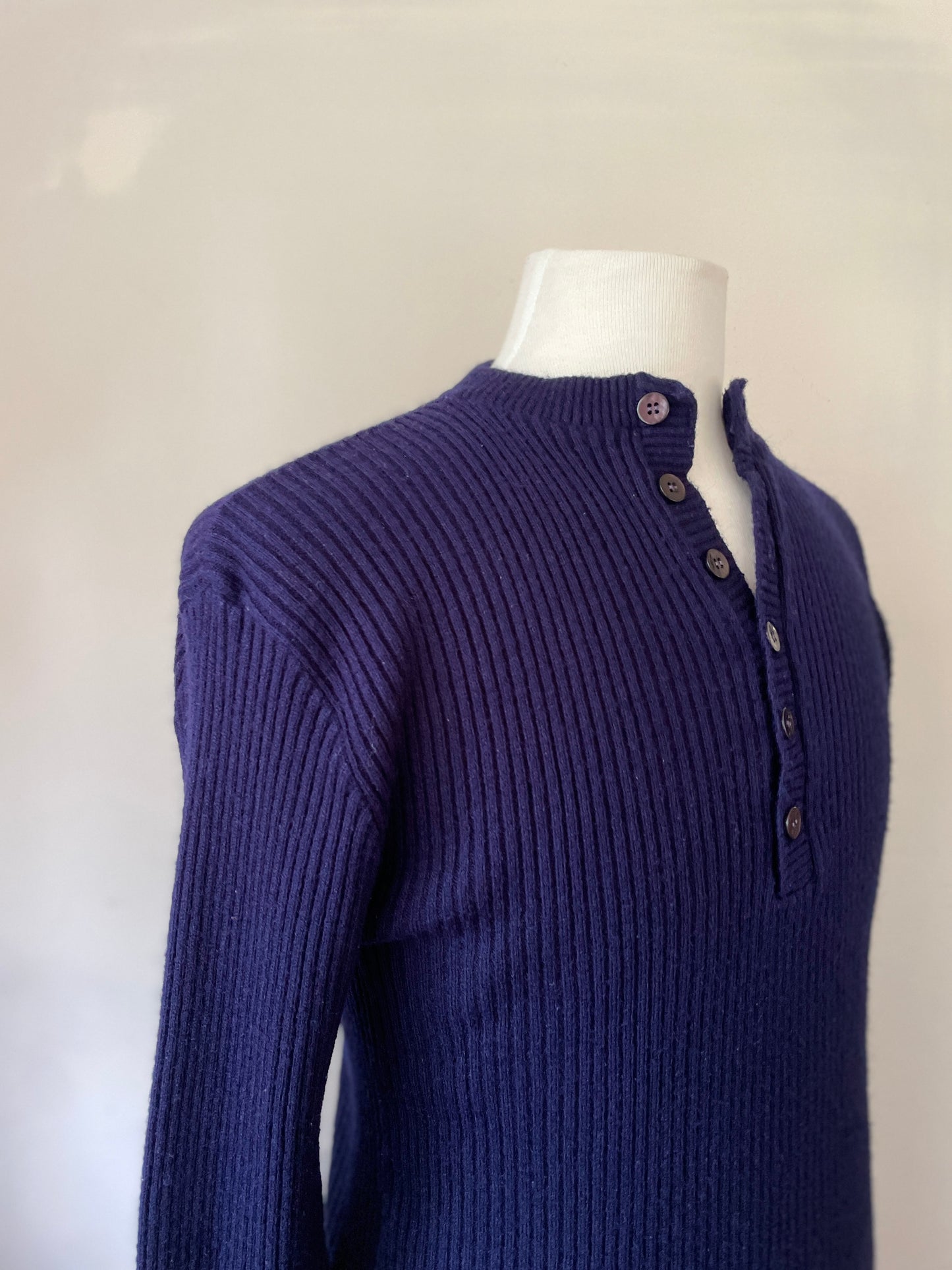 Navy Henley Rib