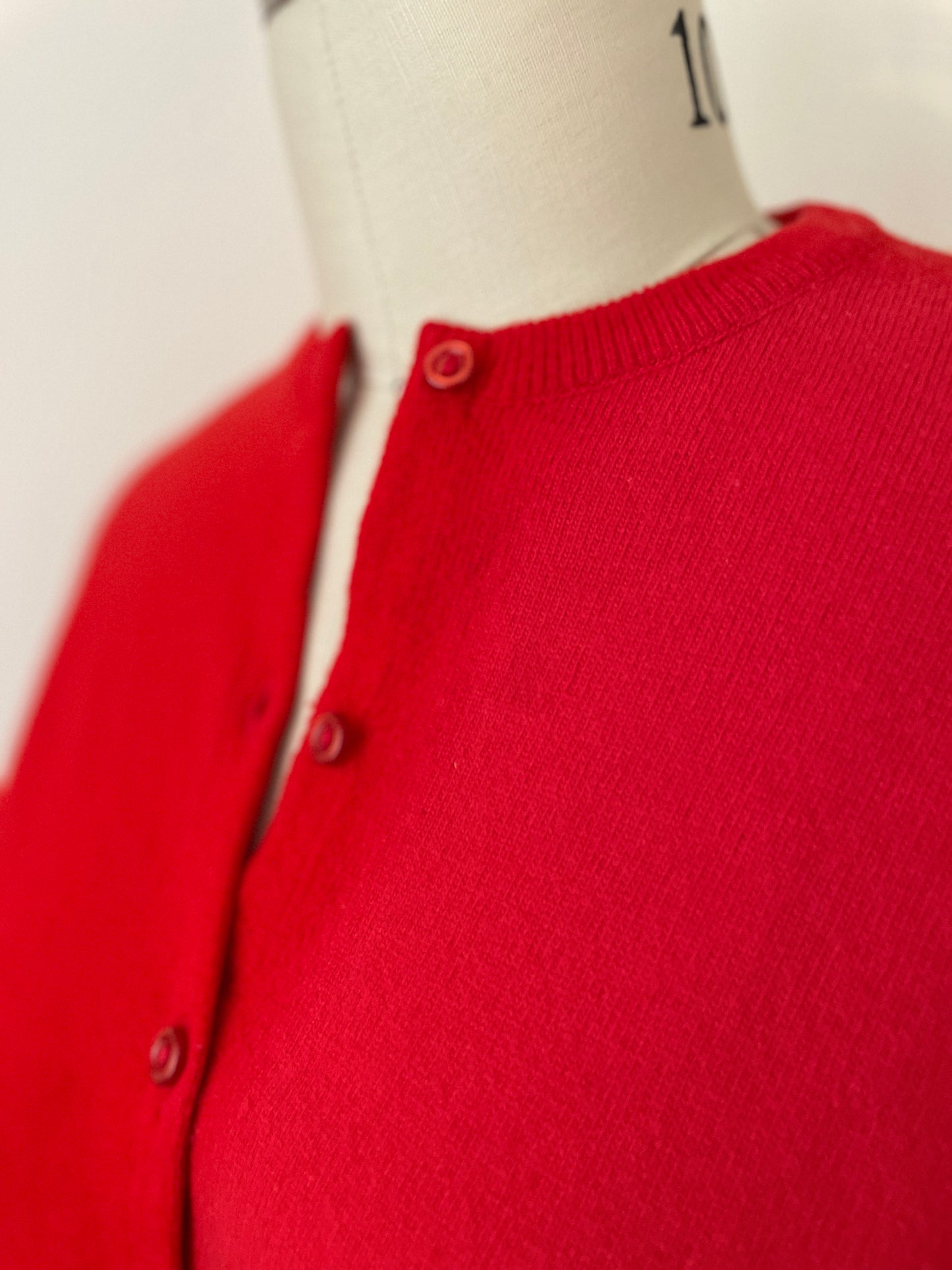 Red Scottish Lambswool Cardigan