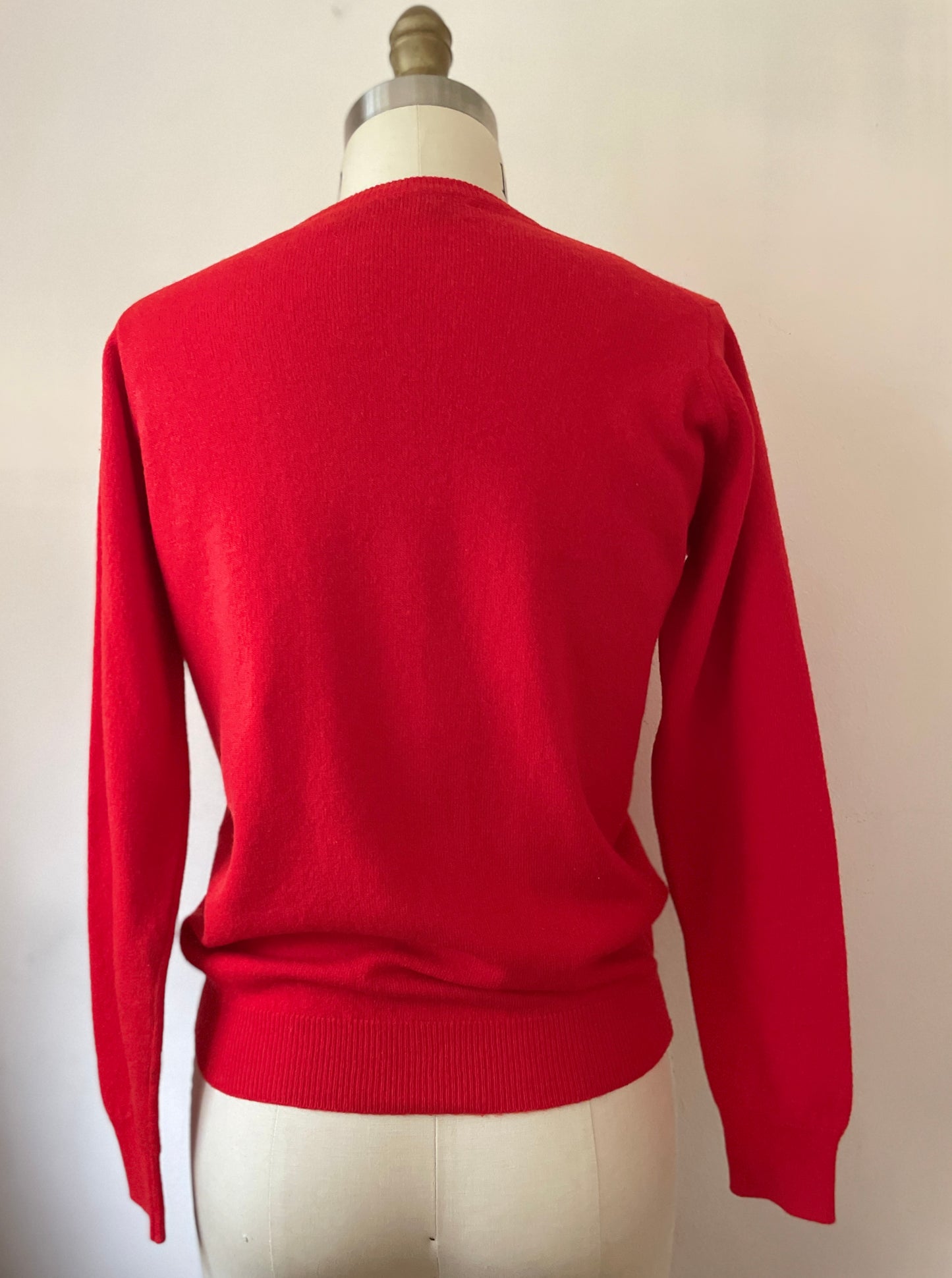Red Scottish Lambswool Cardigan