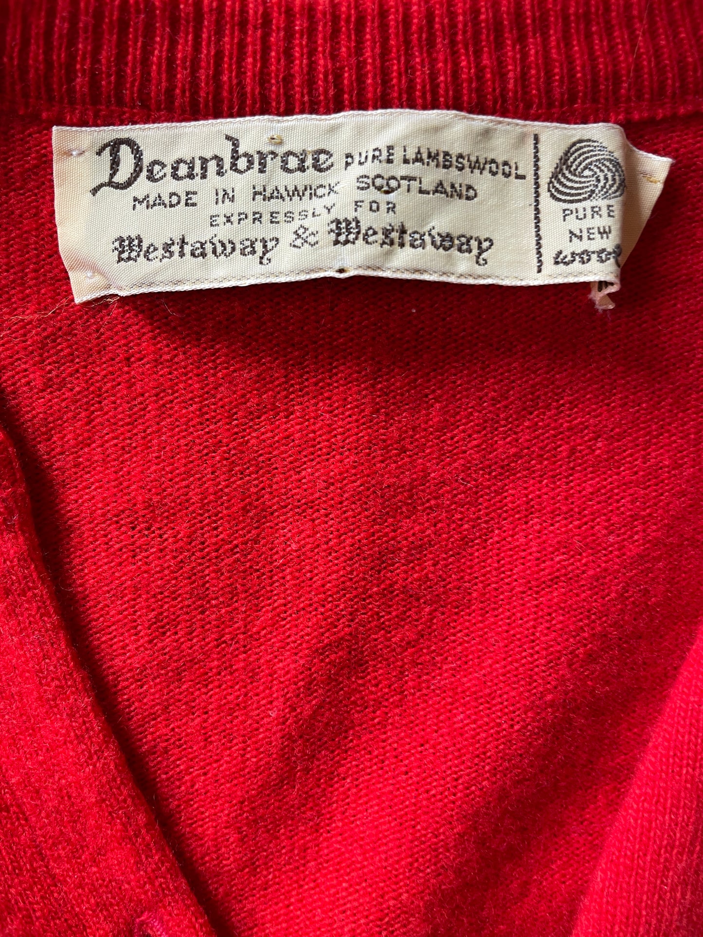 Red Scottish Lambswool Cardigan