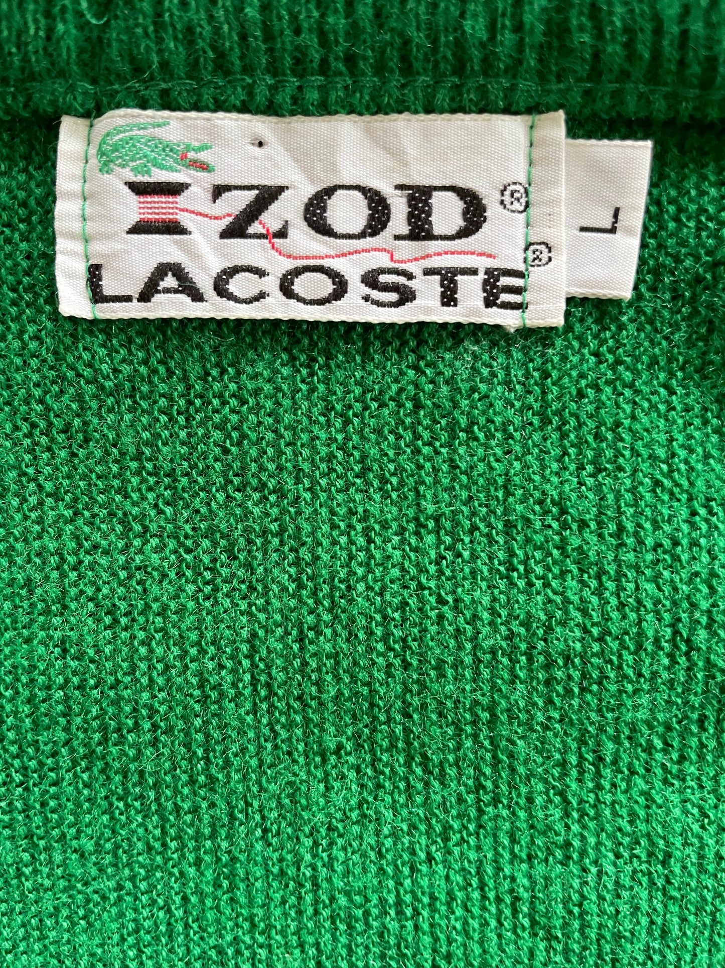 Izod Lacoste Rounded Neck Kelly Green Sweater
