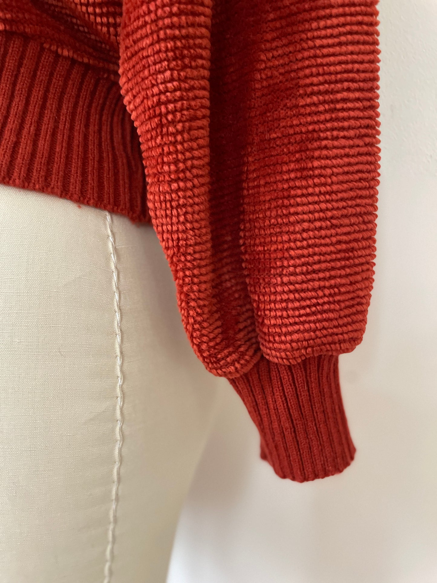 Rusty Red Deep-V Sweater