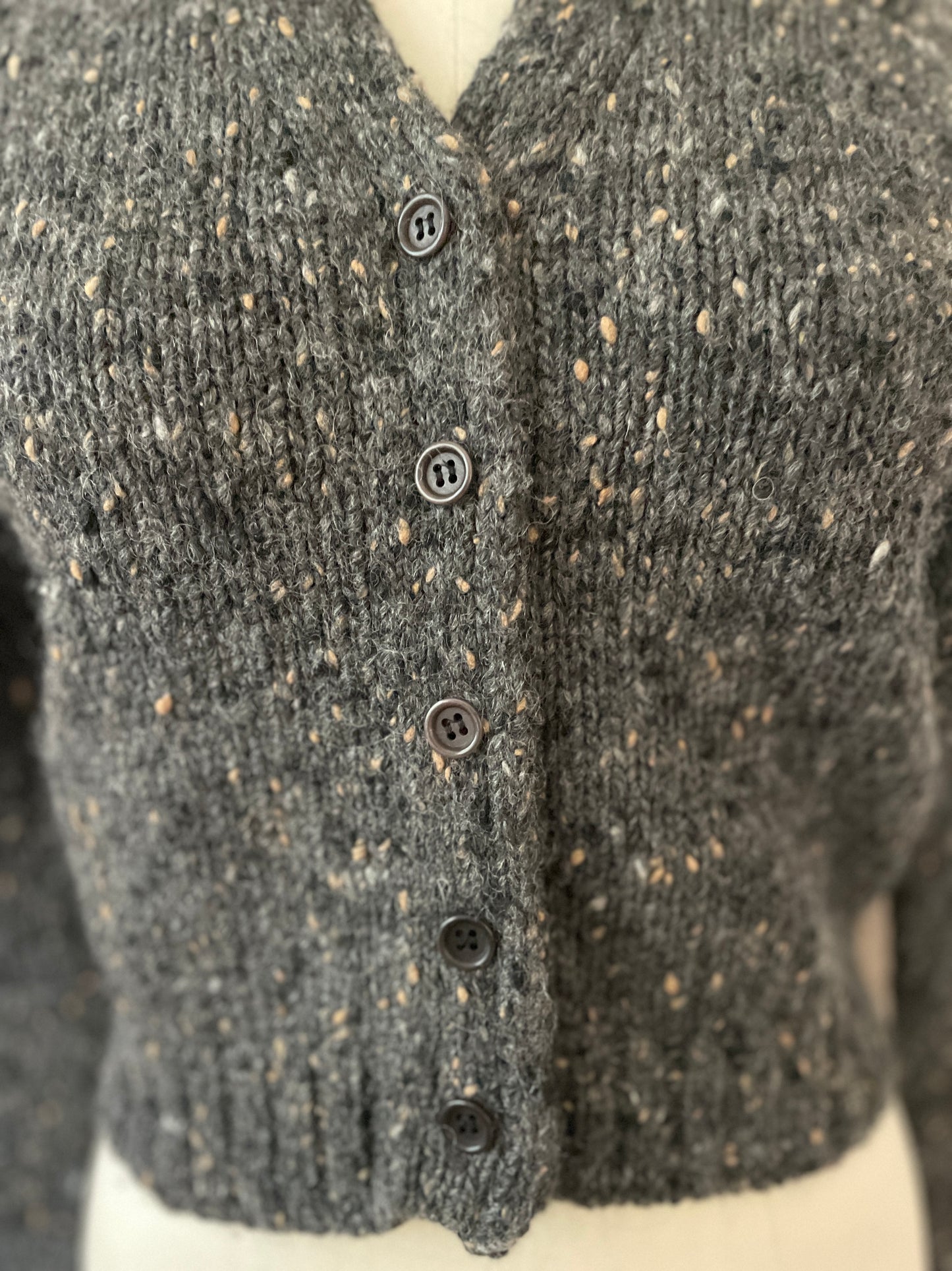 Chunky Charcoal Wool Cardigan
