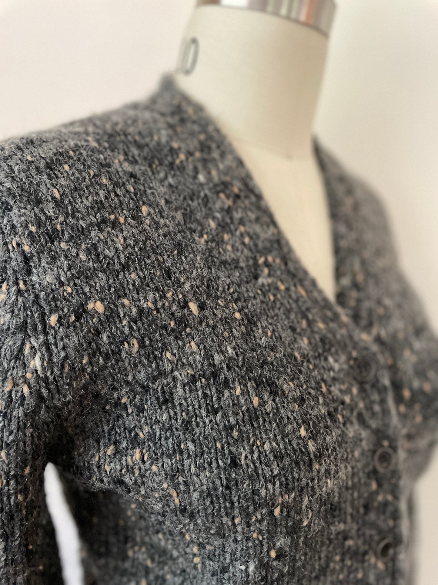 Chunky Charcoal Wool Cardigan