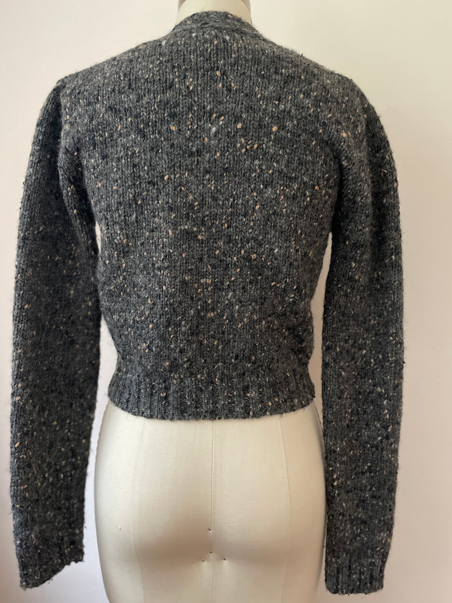 Chunky Charcoal Wool Cardigan