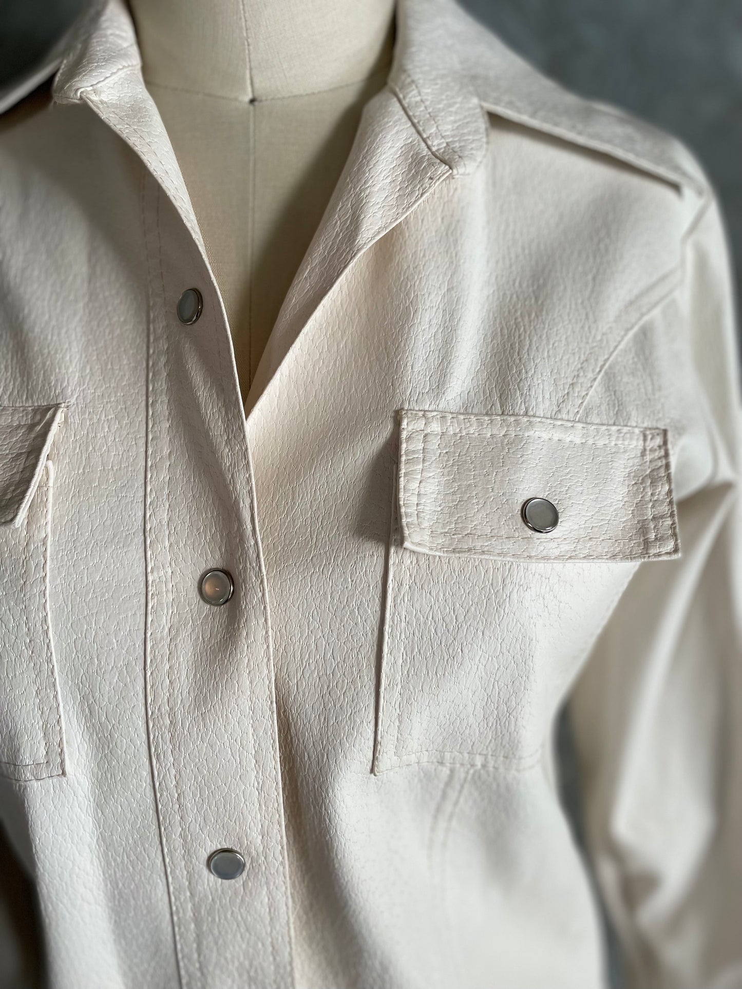 Snap Up Pleather Jacket