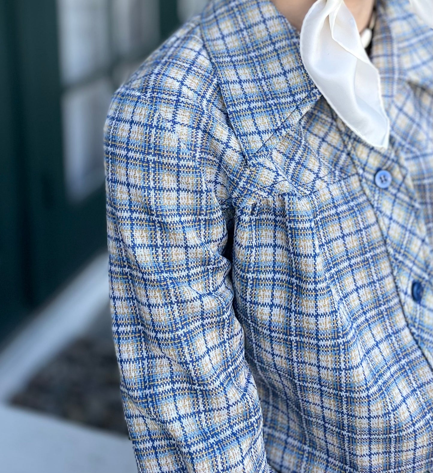 70s Plaid Tied Jacket