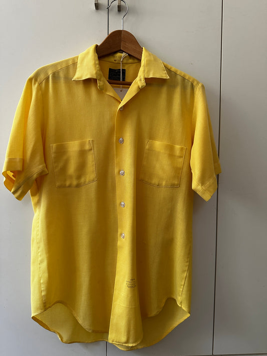 Sears Premium Yellow Short Sleeve Button Up Shirt