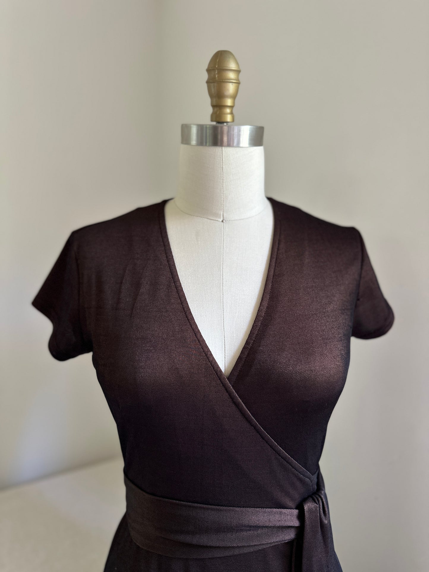 Esprit de Corp Shimmery Brown Wrap Dress