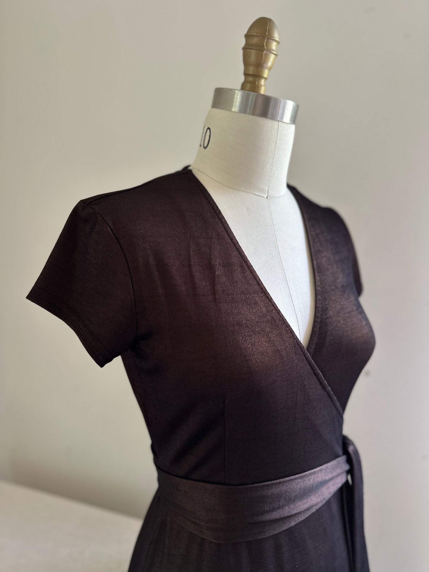 Esprit de Corp Shimmery Brown Wrap Dress