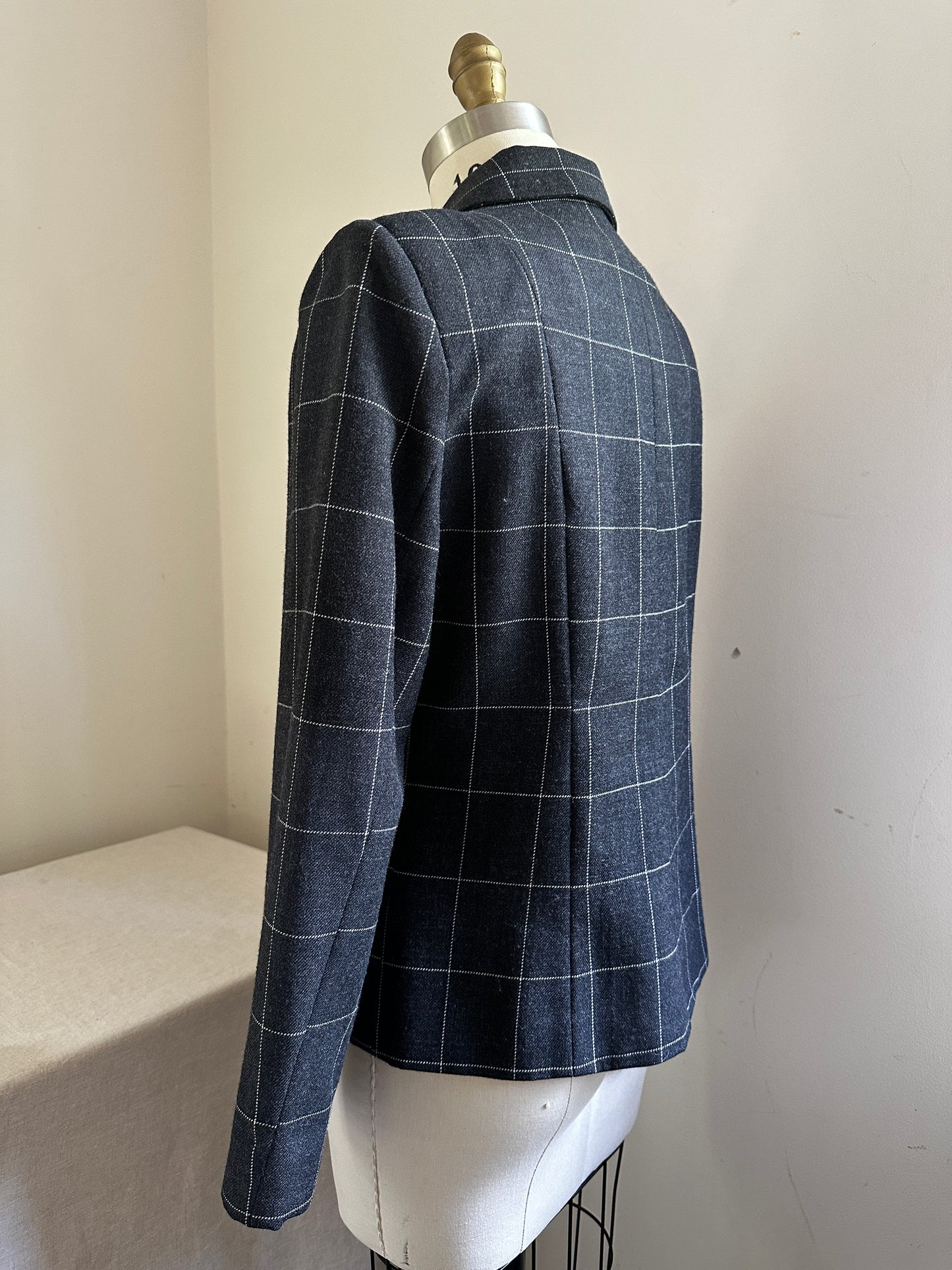 Alanni Gray Wool Zip Up Tailored Bomber Jacket