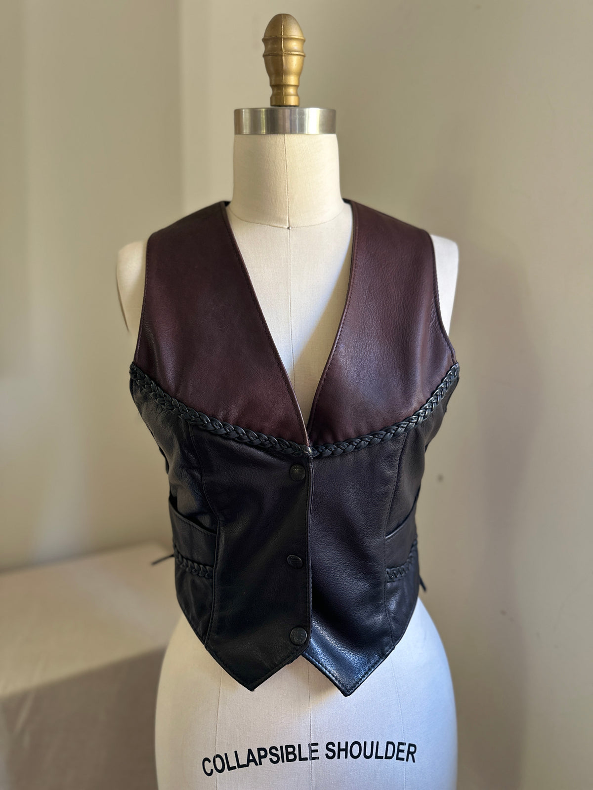US Made Middleton MA. Brown and Black Leather Vest