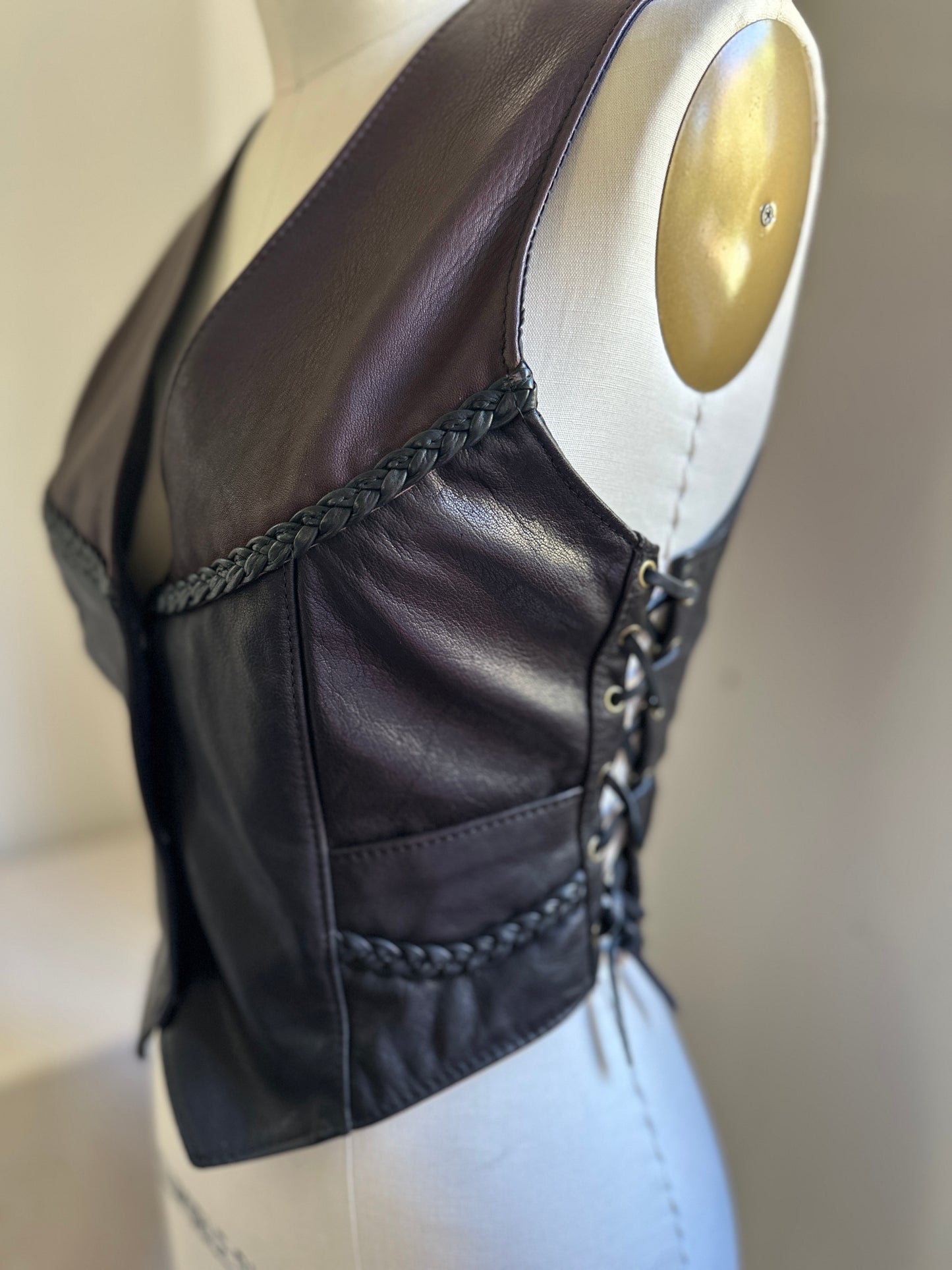US Made Middleton MA. Brown and Black Leather Vest