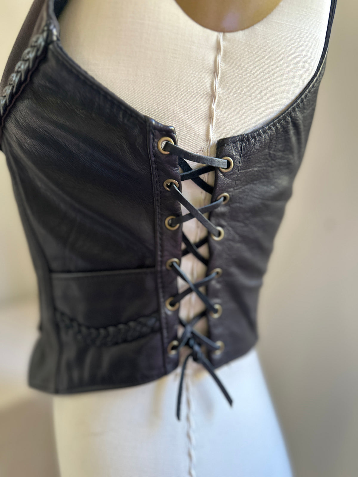 US Made Middleton MA. Brown and Black Leather Vest