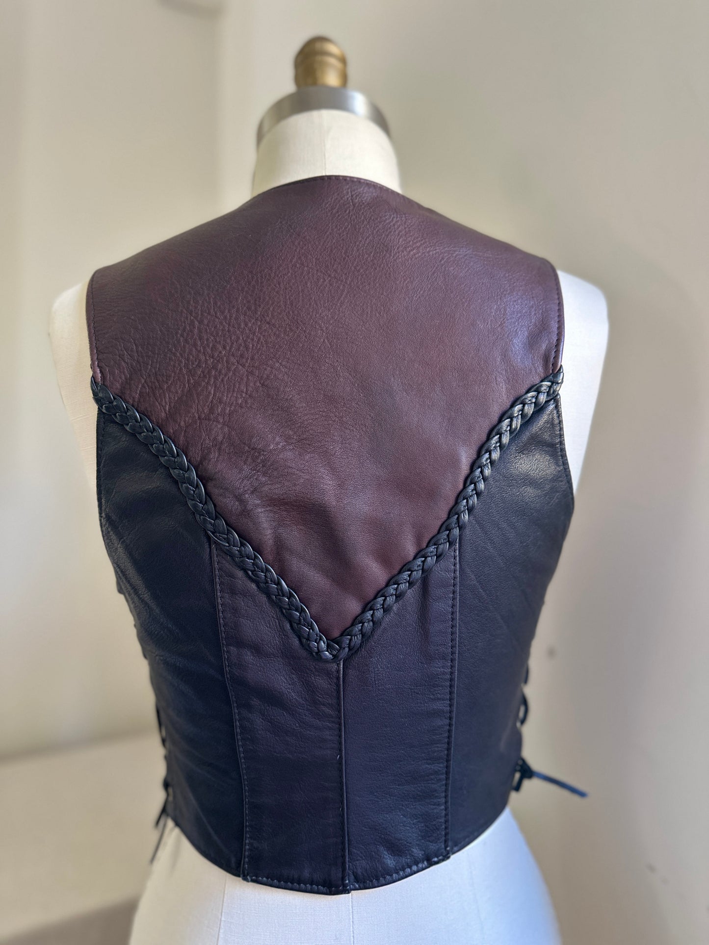US Made Middleton MA. Brown and Black Leather Vest