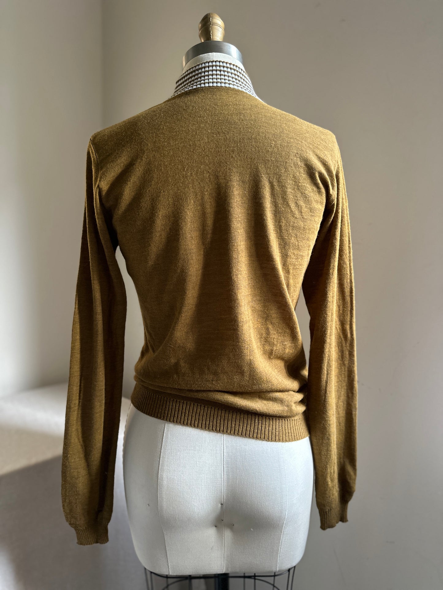 Gulf Stream Brown Turtleneck With Striped Collar