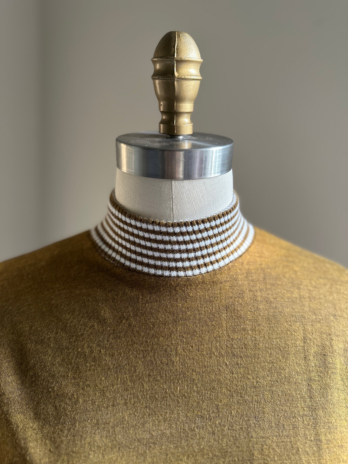 Gulf Stream Brown Turtleneck With Striped Collar