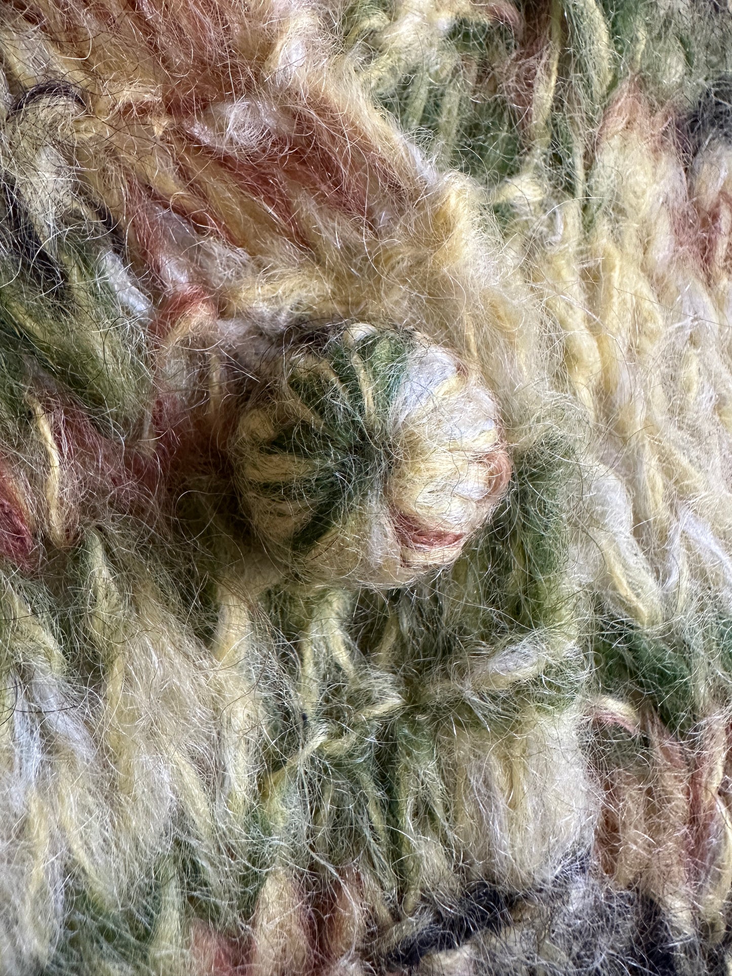 Green Mohair Handknit Button Up Sweater