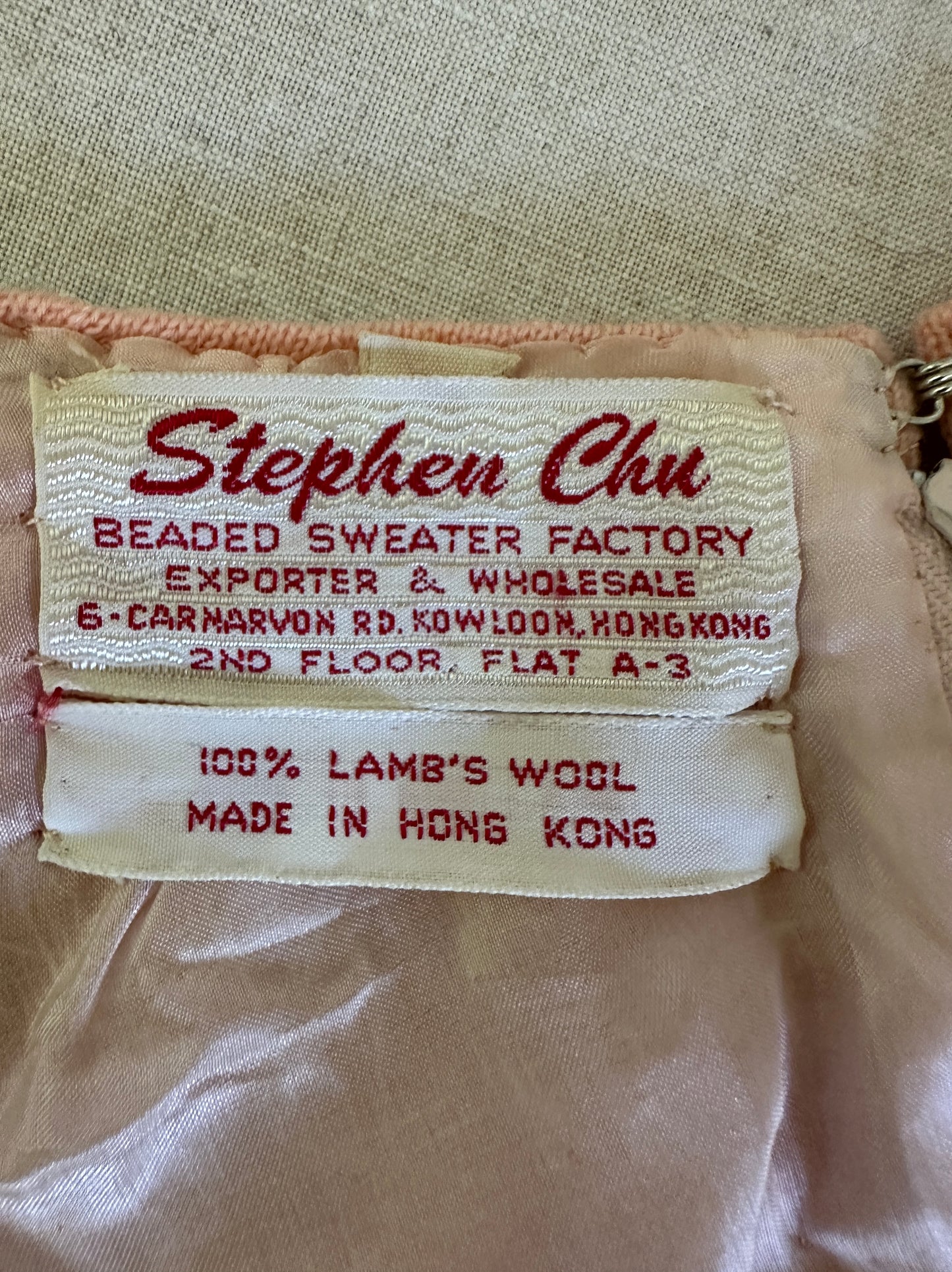 Steven Chu Pink Beaded Sleeveless Sweater