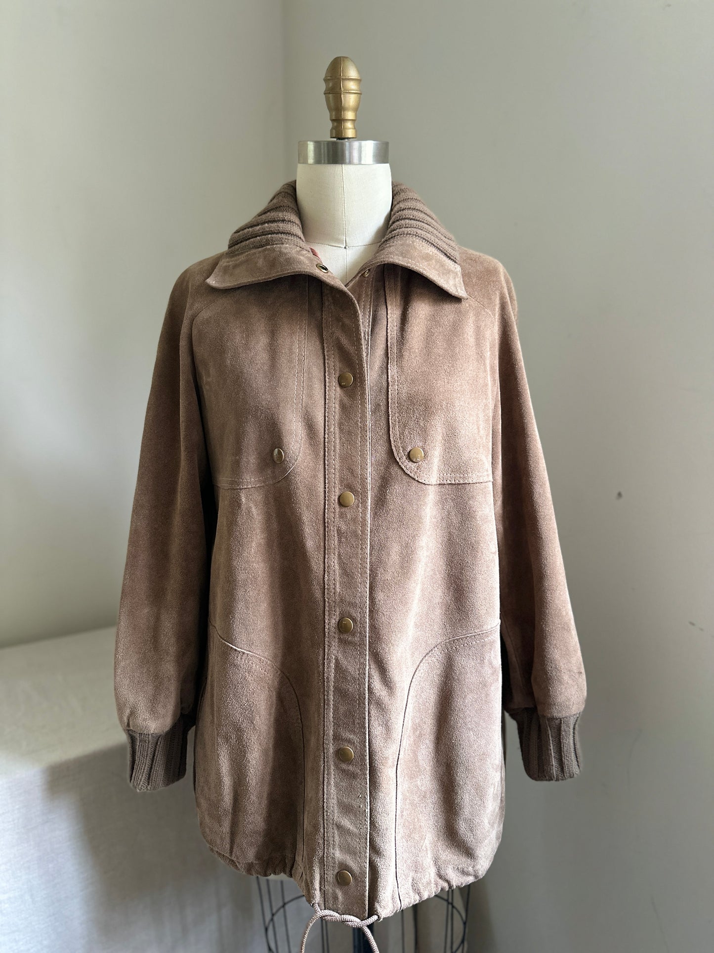 A & F Originals Brown Snap Up Leather Jacket