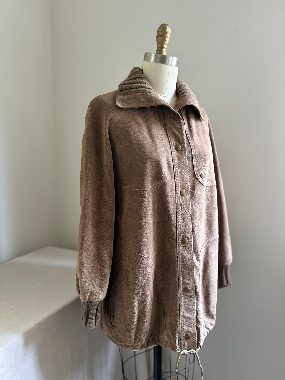 A & F Originals Brown Snap Up Leather Jacket