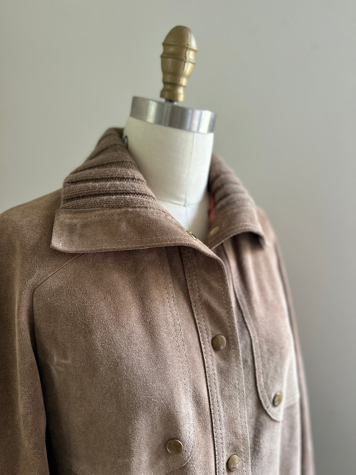 A & F Originals Brown Snap Up Leather Jacket