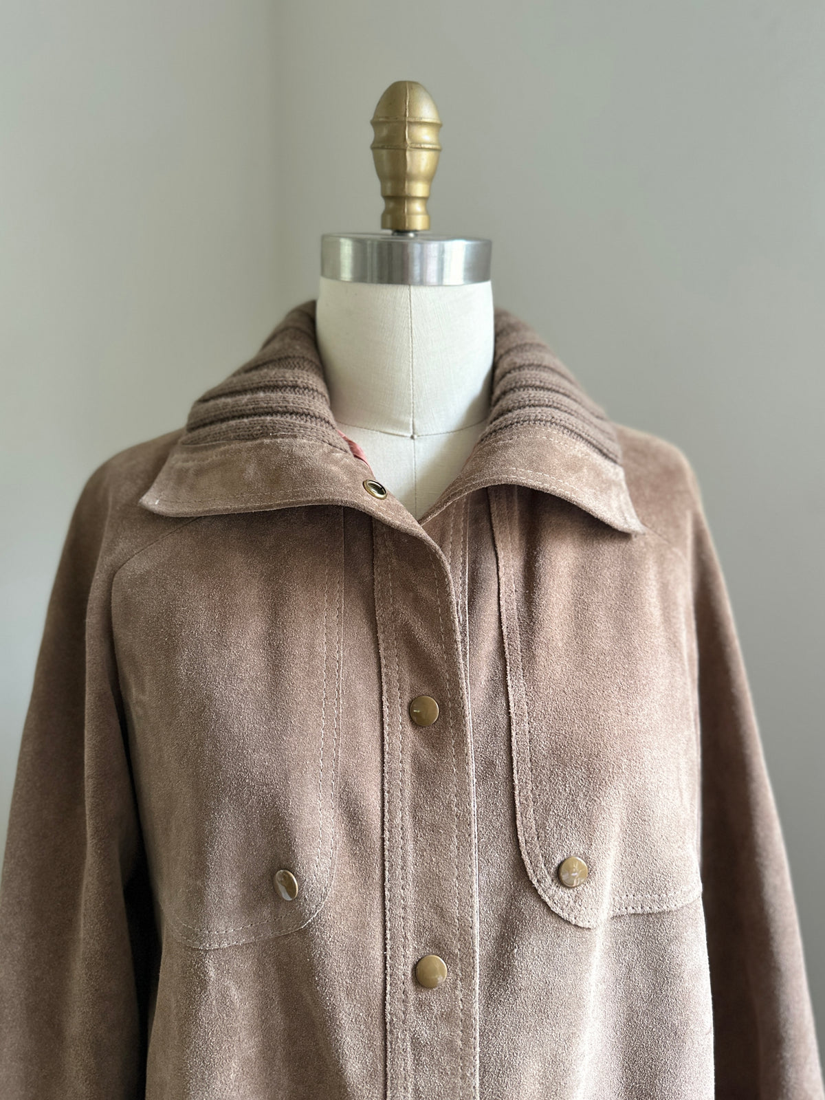 A & F Originals Brown Snap Up Leather Jacket