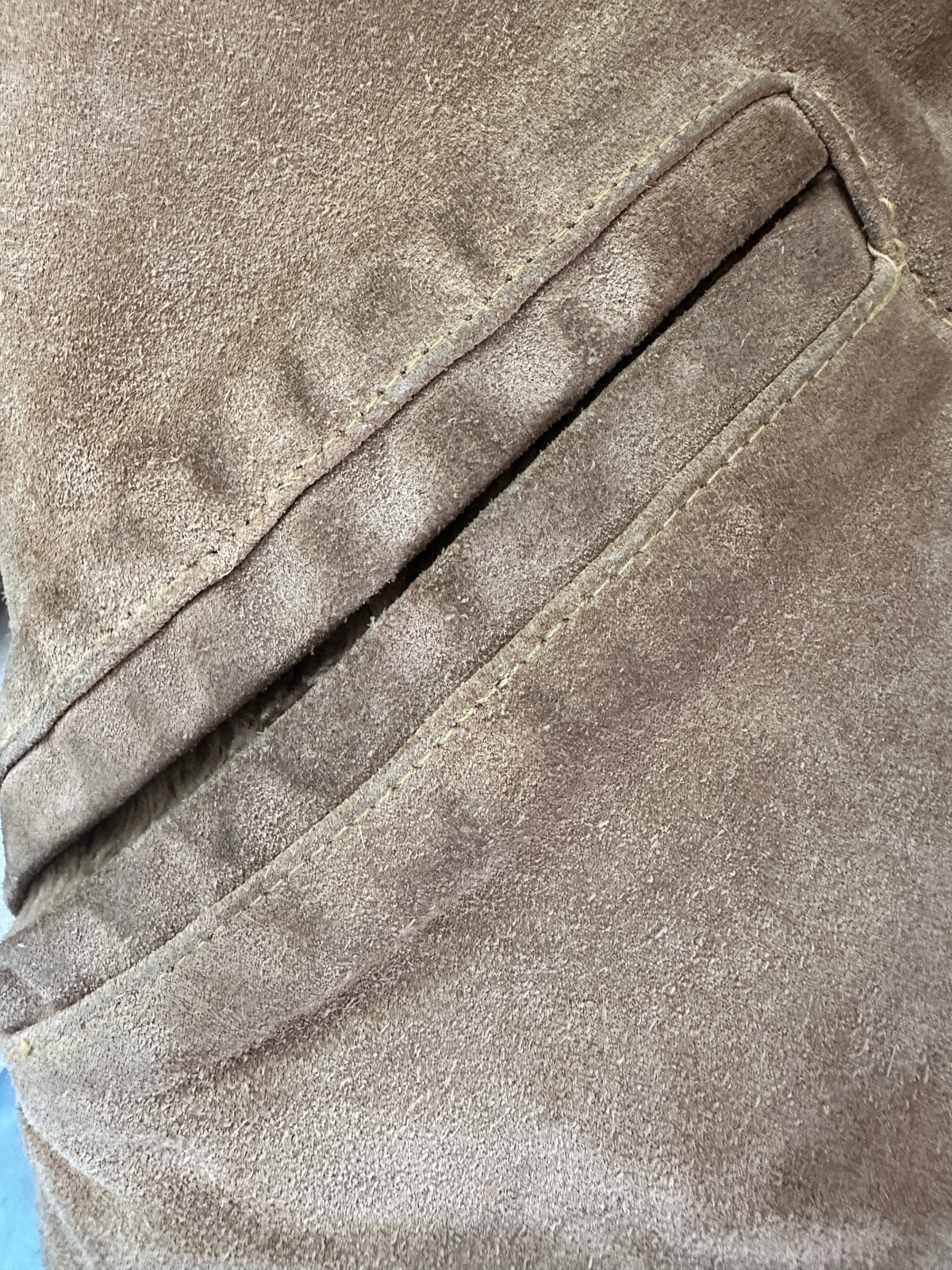 JC Pennys Leather Sherpa Lined Brown  Ranch Coat
