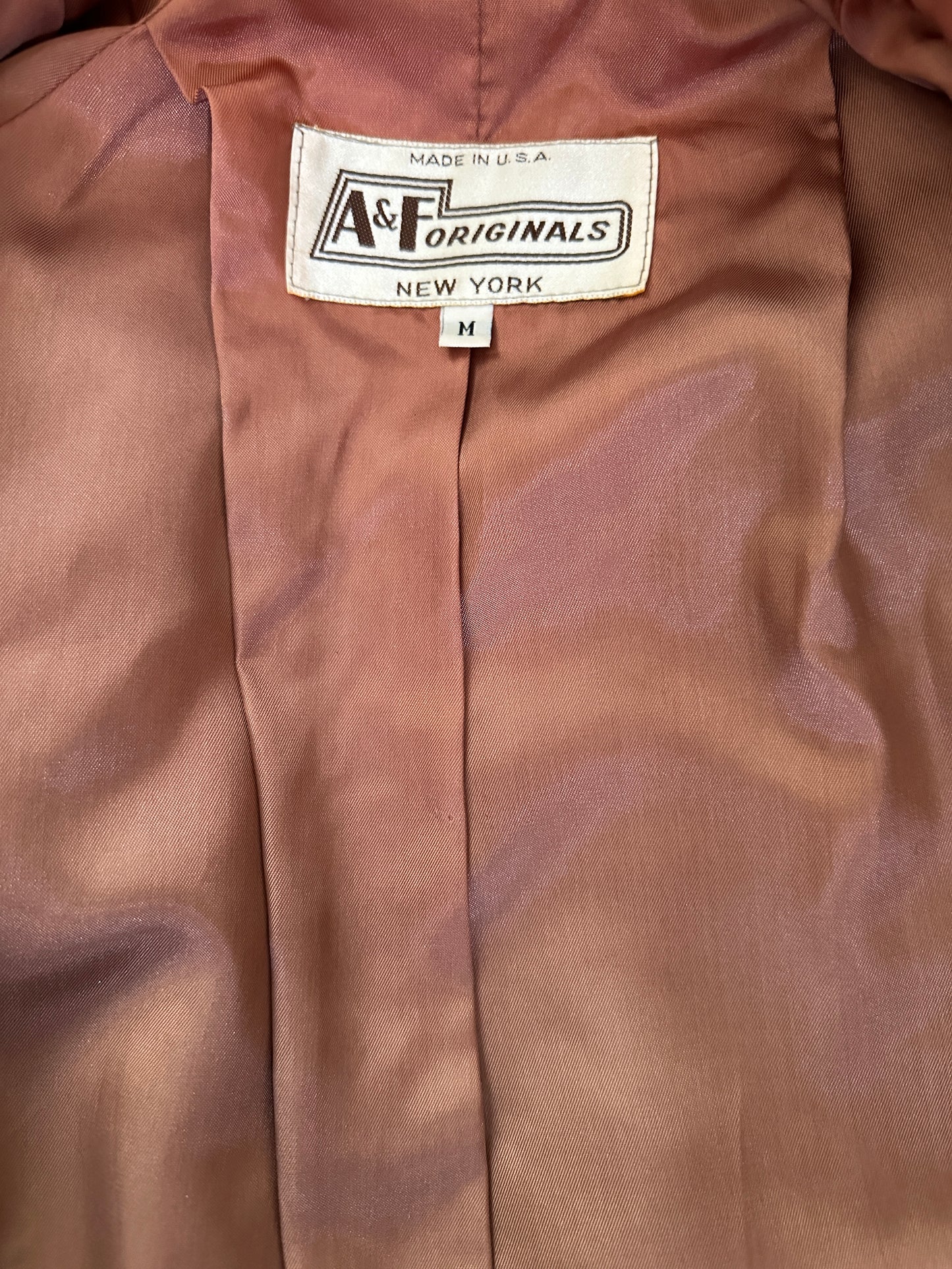 A & F Originals Brown Snap Up Leather Jacket