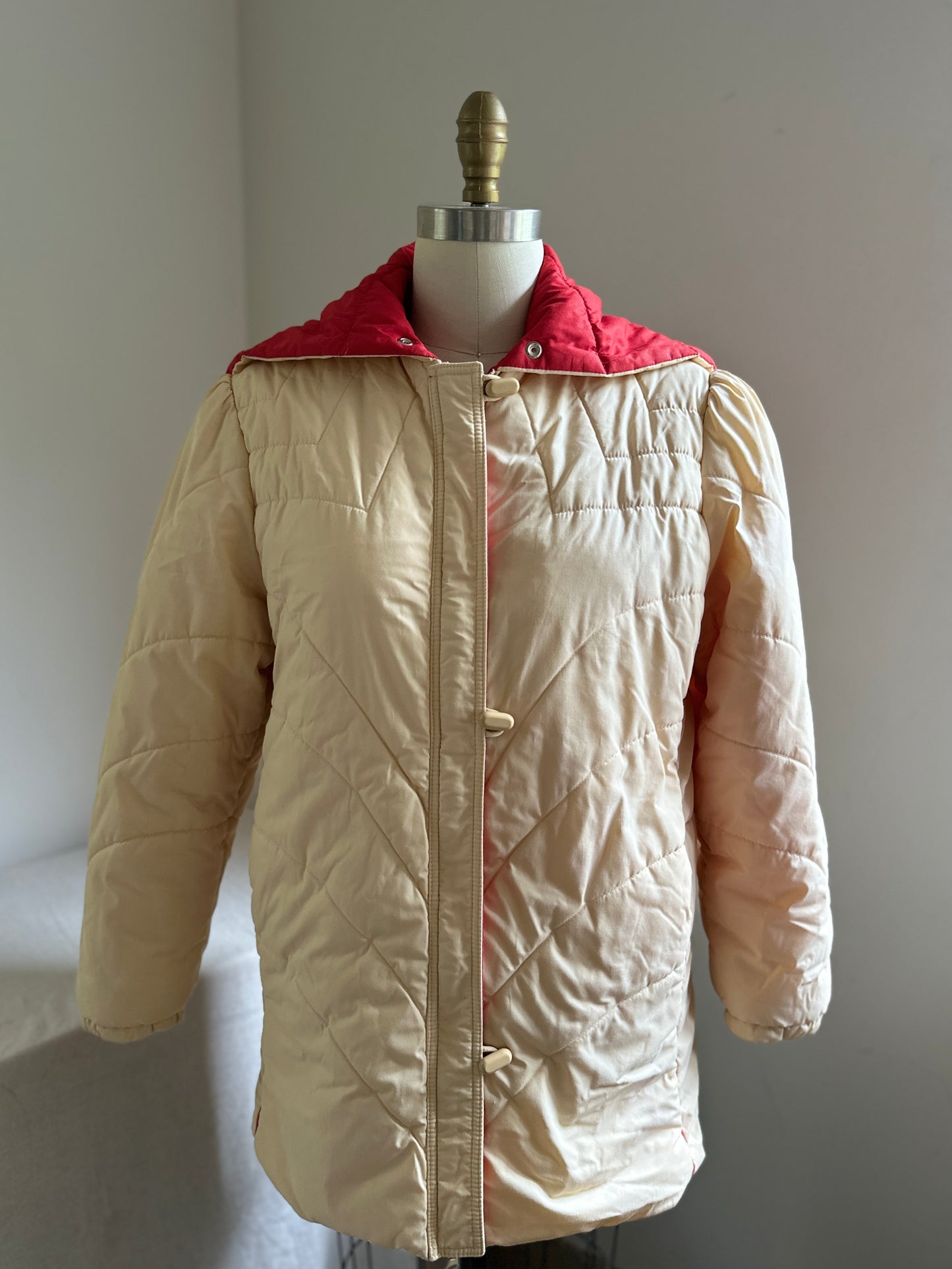 Sears Cream Puffy Jacket With Hood