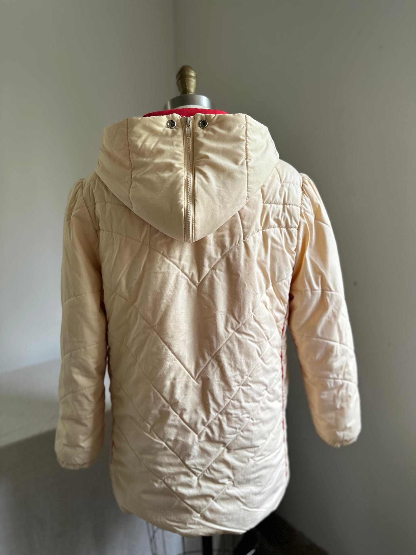 Sears Cream Puffy Jacket With Hood